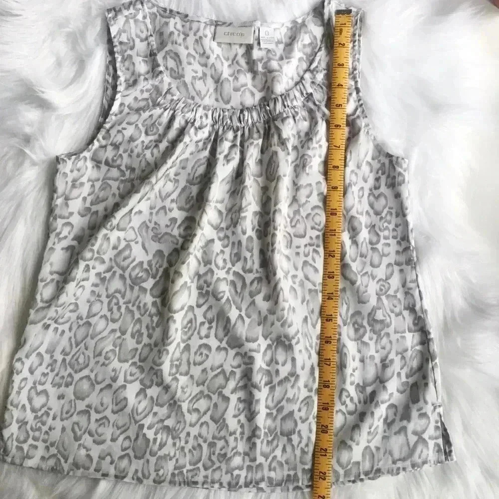 Chico’s Leopard Cheetah Gray & White Tank - Picture 7 of 7
